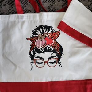 Stylish Tote Bag with Red Accents
